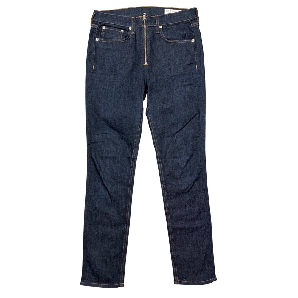 Rag & Bone Mia Exposed Zip Skinny Jeans Indigo Dark Wash W2594K122MIA Womens 28